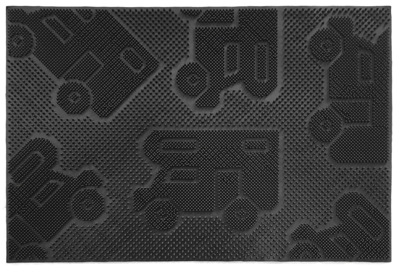 Foot mat CAMPER MAT 40x60cm, black, with motive Motorhome+Caravan