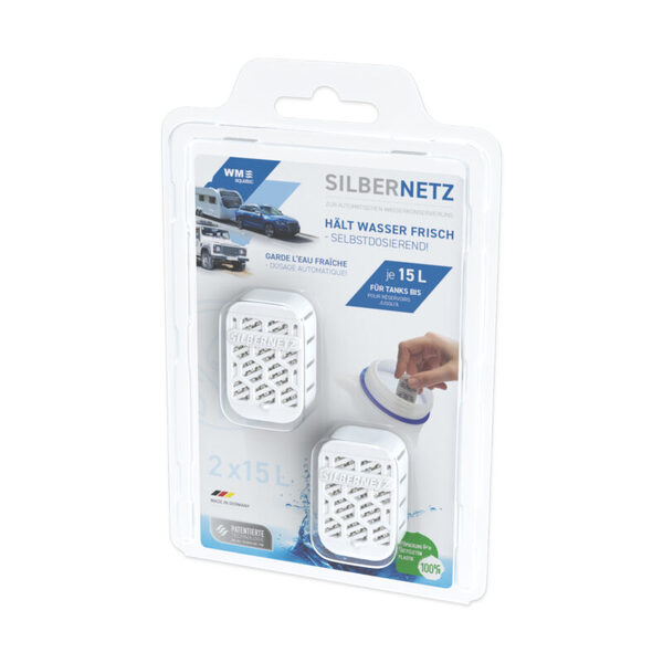 Wm Aquatec Silver mesh water preservation / tank hygiene for 100 litre tanks Wm Aquatec Silver mesh water preservation / tank hygiene for 100 litre tanks