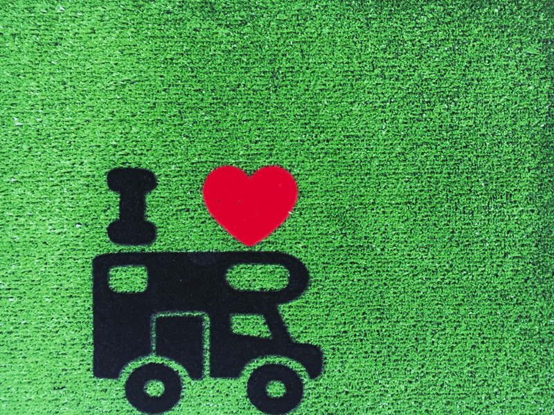 Doormat GREEN FLOCK motorhome 40x60cm, green, PP/rubber Motorhome