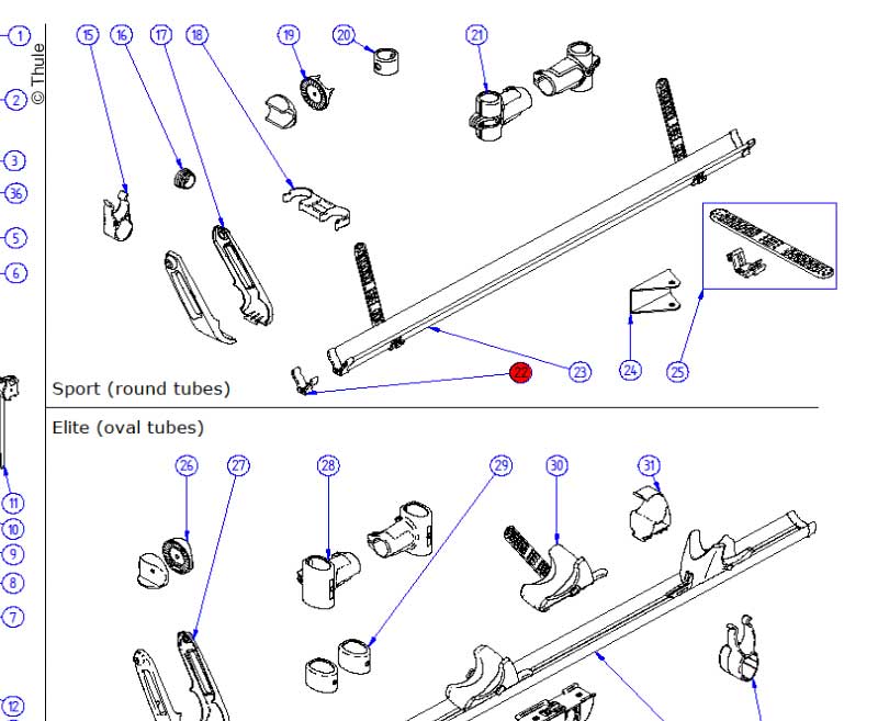Rail Cap Assy 4 Omn.bike Thule Bike Rack Spare Parts for Thule