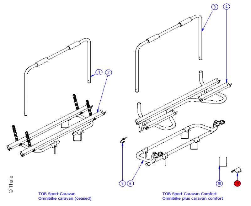 Thule LH End Plate Assy suit 4900 Black main image 1