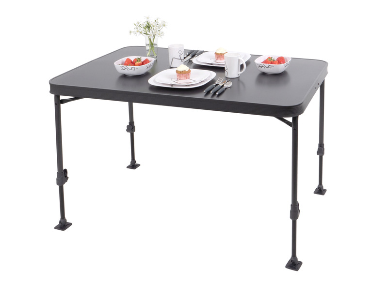 Table De Camping Pliante Camp4 Porto 80 – Aluminium, Plateau 80x60 Cm, Hauteur Réglable 51-71 Cm – Résistante Aux Intempéries