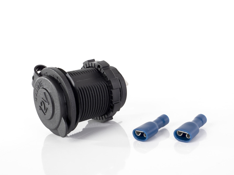 16mm DIN Auxiliary Power Socket 12V/24V 16A - Brass & Rubber Cover (Hella Type)