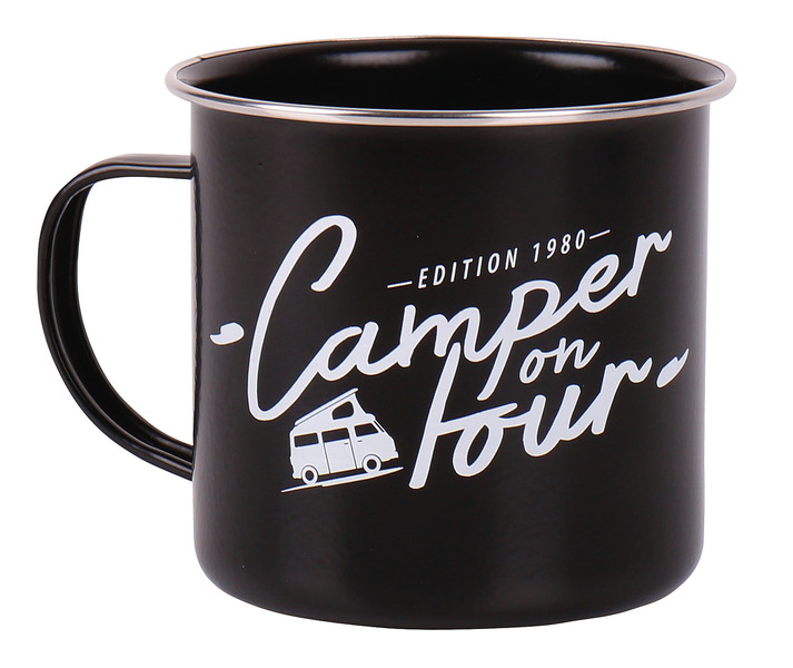 Enamel cup BOSTON, Ø10, H9cm, 500ml, black Camping Mugs, Melamine