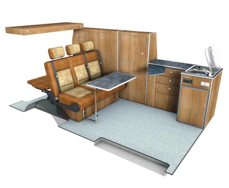 Clothes and linen cupboard for extension TravelStyle T6/T5 long wheelbase Campervan Conversion