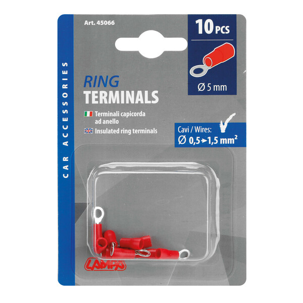 10 Stück Ringkabelschuhe Rot 0,5-1,5mm² – M6, Mit Schrumpfschlauch, Verzinntes Kupfer, Für Kfz, Haus, Garage & Elektroinstallation