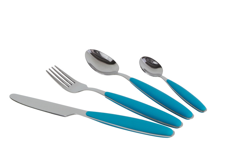 Camping Cutlery Set, Gimex, 4 People/16 Parts, Turquoise Camping