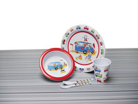 Melamin Kindergeschirr Set "Harry and Friends",5tlg.,Bus Motiv