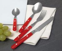Couverts de camping pour 6 personnes, rouge, 24 pièces - SUNSET
