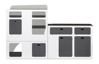 Flatpack-Möbelzeile für VW T5 / T6 / T6.1 kurzer Radstand - Weiß - Basalt