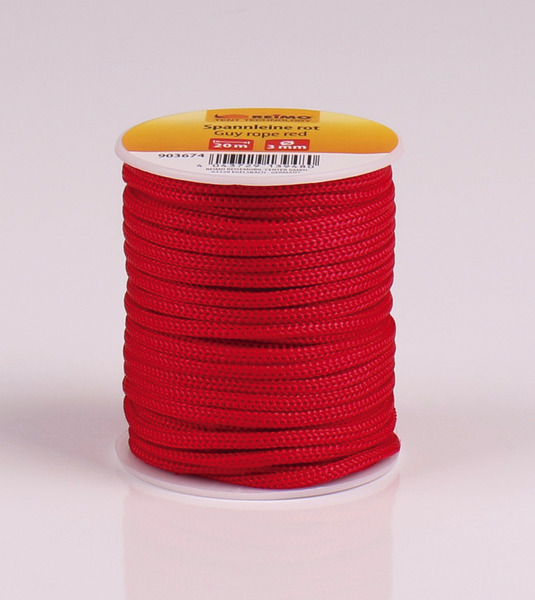 Spannleine 20 Meter, Ø3mm, Farbe: Rot