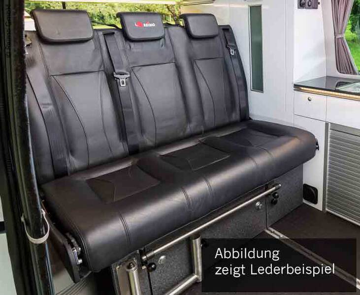 Schlafsitzbank VW T6 CityVan V3000 Gr.14 3-sitzig, Polster Leder 2 fbg. Rechts.