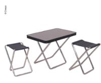 Bordplade med 2 campingstole, antracit