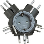 zeltreise-Stecker Adapter Travel-Star schwarz