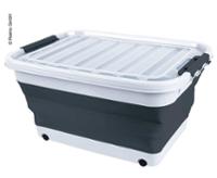 Aufbewahrungsbox 65l faltbar mit Deckel u.Rollen, 72 x 53 x 10 / 31cm