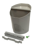 Rubbish bin 27x29x17cm grey for mounting