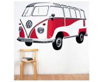 VW Collection VW T1 Bulli Bus Wandtattoo - Classic rot
