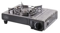 Cuisinière à cartouche de gaz COOK avec dispositif de sécurité à l'allumage, en acier inoxydable