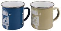 VW Collection Emaille-Tassen blau+grau 2er Set