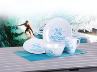 Melamine Tableware Set, LONGBOARD Camp4, For 2 People/8 Parts