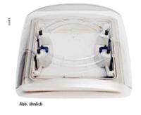 Cappa da tetto Vision Vent S per 28x28cm bianco, vetro fumé, doppia plissé Cappa da tetto Vision Vent S per 28x28cm bianco, vetro fumé, doppia plissé