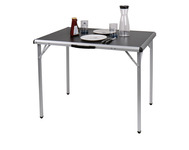 Campingtisch TORE 90x60x70cm, schwarze MDF-Tischplatte, Alu-Gestell