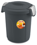 Abfalleimer mit Verschluß, 8l, grau, Ø24cm, Höhe 31cm