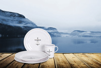 Melamin porcelæn sæt Camp4 'HARBOUR' 8 dele, til 2 personer