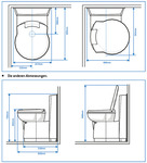 Cassettentoilette C262-CWE, Spülung elektrisch, Kunststoff weiß