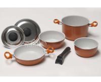 Camping-Topfset 7-teilig, Alu, Orange, Dicke 1,2mm