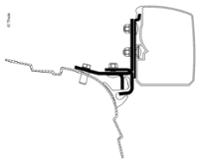 Auvent Thulé 3200, adaptateur VW T5/T6 Minivan Brandrup Rail RHD