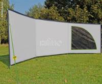 Ameland Space Luxus-Windschutz in Grau/Lime, 6m x 1,4m