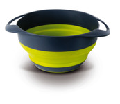 Silicone dish + sieve, foldable, set, grey/lime STOCKTAKE SALE