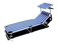 Sunlounger Sun Comfort III Længde: 198cm Farve: hvid blå