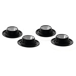 Eggcup sæt QUADRATO, sort-hvid, 100% melamin, 4 stk.