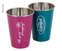 Edelstahlbecher YOUNG im 2er Set - beere & petrol