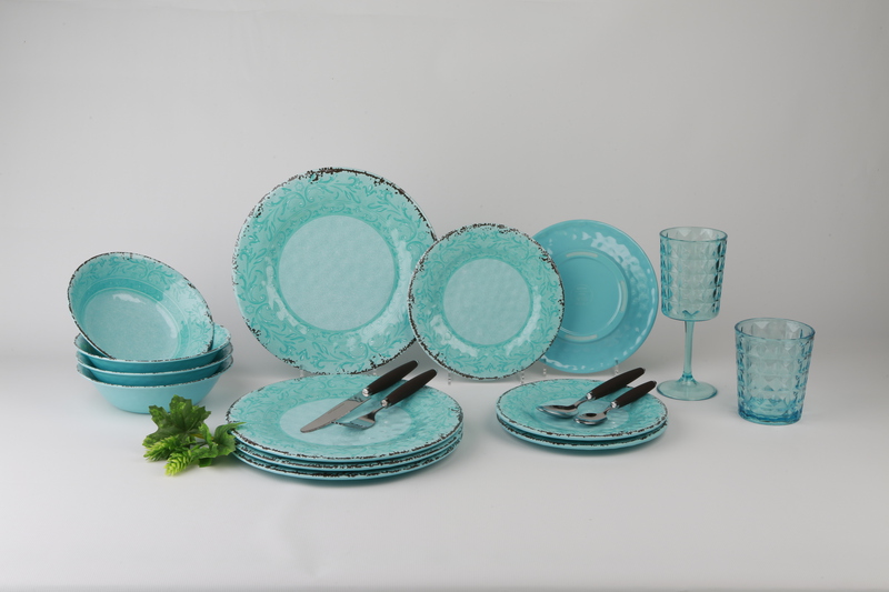 Gimex Bordservice Stone Line Edelblau, 12 stk. til 4 personer