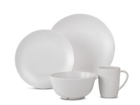 Melamine tableware set Lund -16 pieces - White