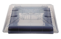 Hotte de toit en verre clair 400x400mm avec store + moustiquaire