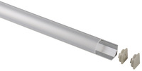Aluminium hjørne profil 1,5m lang, cover + clips; til LED-bånd
