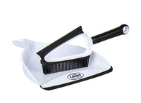 Silicone hand brush and dustpan set - White / Black