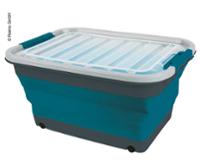 Opbevaringsboks 45l foldes med låg u.roll, 61 x 45 x 10 / 30,4 cm