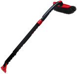 Broom with ice scratcher and telescope stick