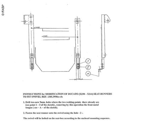 Drehkonsole Original+FASP, Fiat Ducato Typ 244, Peugeot Boxer, Citroen Jumper