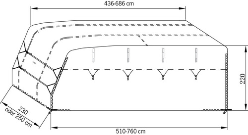 Haagissuvila kaitsekate / laius 230 või 250 cm -
