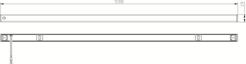 LED-lijnlicht 60cm, 12V / 5 Watt, Aluminium