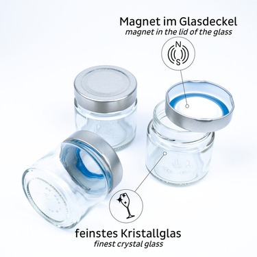 Feinkost-Magnetgläser BLACK & CLASSY - 125 ml