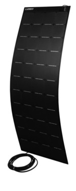 Pannello solare flessibile 160W, 1505x540x3mm, cavo 8m, ETFE+fibra di vetro, nero