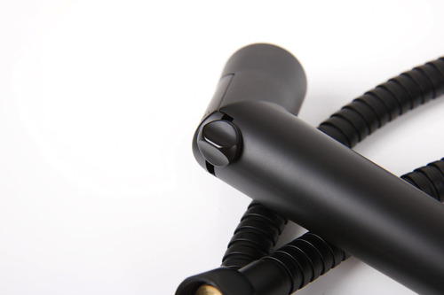 Duschset mit Absperrschieber - Schwarz matt