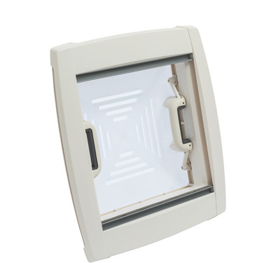 Hotte de toit en verre dépoli 400x400mm avec store + moustiquaire